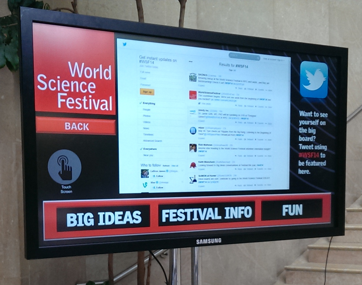 World Science Festival Twitter Wall