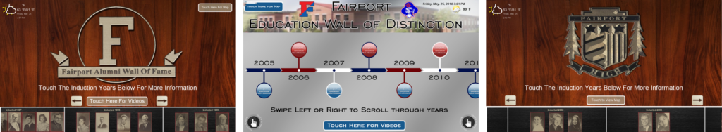 touchscreen, interactive wall of fame, wall of fame system, hall of fame system, replacing plaques, replacing high school plaques, high school digital signage