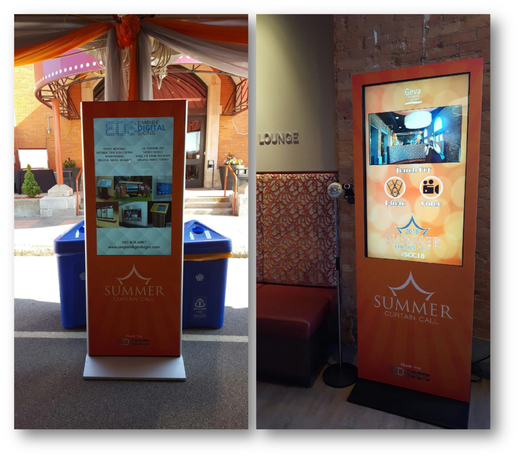 photo booth, video booth, photo and video kiosk, video kiosk, interactive kiosk, kiosk, digital signage, digital kiosk, geva theatre